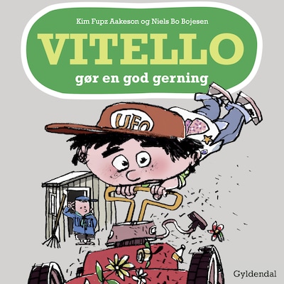Vitello gør en god gerning – omslag til lydbogen af Kim Fupz Aakeson, Niels Bo Bojesen