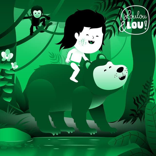 Jungle Boek 5: De Grote Strijd – omslag van het luisterboek van Vlaamse Luisterverhalen Loulou en Lou