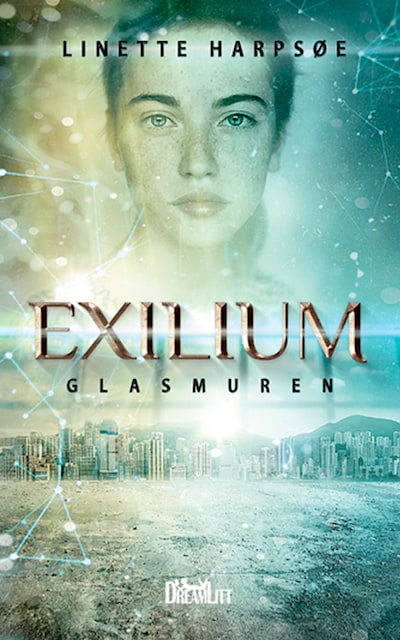 Exilium - Glasmuren – omslag til lydbogen af Linette Harpsøe