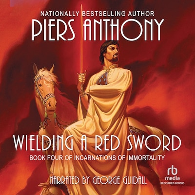 Wielding a Red Sword – omslag til lydbogen af Piers Anthony