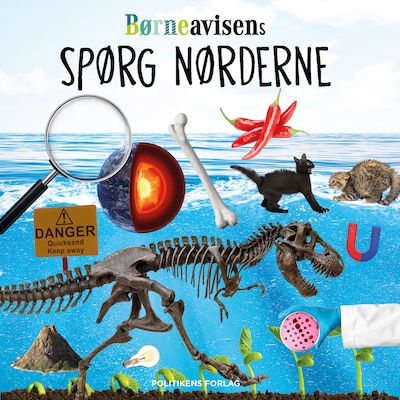 Børneavisens spørg nørderne – omslag til lydbogen af Børneavisen