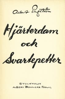 Hjärterdam och Svartepetter – omslag till ljudboken av Albert Engström