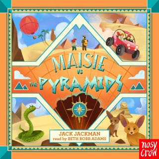 Maisie vs the Pyramids – omslag till ljudboken av Jack Jackman