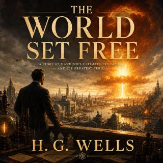 The World Set Free: H.G. Wells' prophetic vision of atomic war, global governance, and the ultimate fate of humankind. – omslag till ljudboken av H. G. Wells