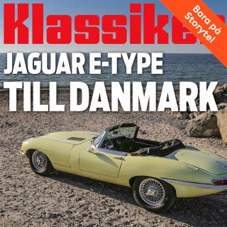 Jaguar E-Type till Danmark – omslag till ljudboken av Frans Johansson,Klassiker