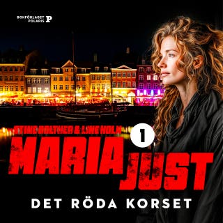 Det röda korset – omslag till ljudboken av Line Holm,Stine Bolther