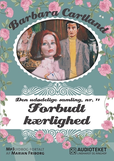 Forbudt kærlighed – omslag til lydbogen af Barbara Cartland